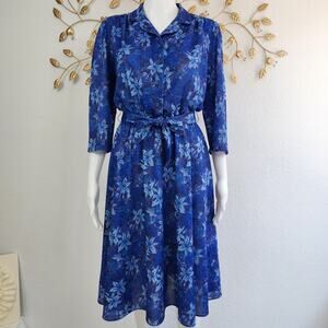 Vintage Unbranded Floral Midi Dress Size Medium